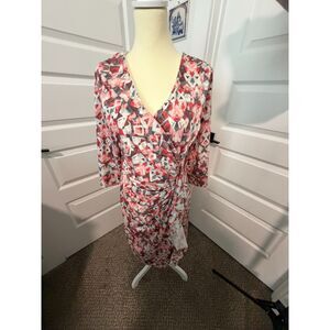 Shelby & Palmer size Large dress multi color faux wrap